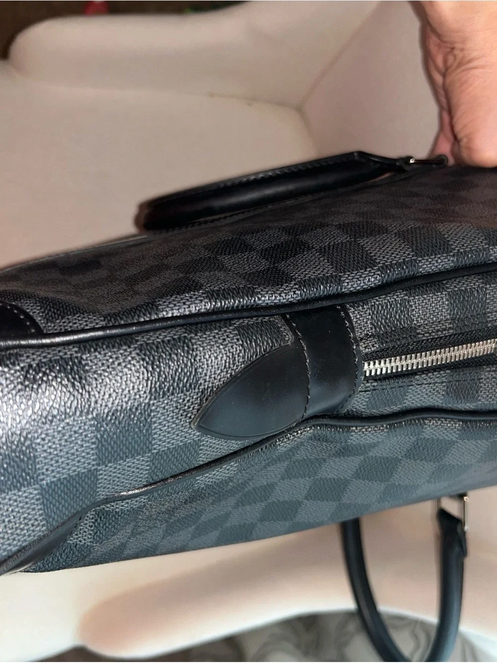 Authentic Louis Vuitton Black Damier Graphite Leather Briefcase
